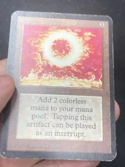***Alpha Sol Ring (Slight Water Damage on Corner)*** MTG Alpha Magic Kid Icarus - Image 3
