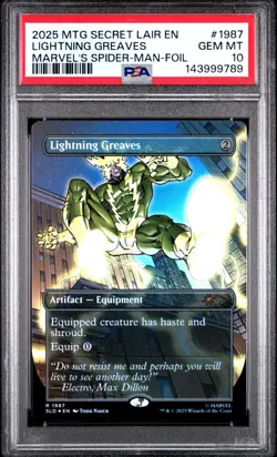 PSA 10 2025 MTG SECRET LAIR DROP 1987 LIGHTNING GREAVES MARVEL'S SPIDER-MAN FOIL - Image 1