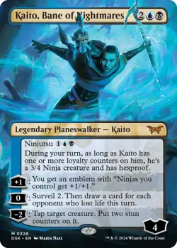 MTG Kaito, Bane of Nightmares (Borderless) 328 Duskmourn: House of Horror Magic - Image 1
