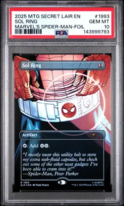 PSA 10 2025 MTG SECRET LAIR DROP 1993 SOL RING MARVEL'S SPIDER-MAN FOIL - Image 1
