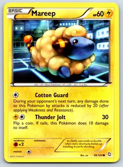 Mareep - BW Dragons Exalted 38/124 Black White Pokemon Card LP - Image 1