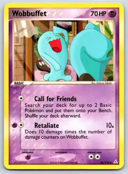 Wobbuffet - EX Holon Phantoms 56/110 Vintage Katsura Tabata Pokemon TCG Card MP - Image 1