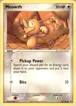 2005 Pokemon EX - Delta Species #77 Meowth NM-MT - Image 1