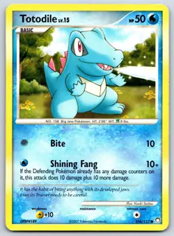 Totodile - Mysterious Treasures 106/123 Kouki Saitou Vintage Pokemon TCG Card MP - Image 1