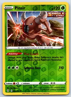 Pinsir - Reverse Holo - Evolving Skies 001/203 Rare Pokemon TCG Card NM - Image 1