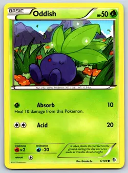 Oddish - Boundaries Crossed 1/149 Black White Kanako Eo Pokemon Card LP - Image 1