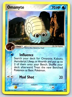 Omanyte - EX Power Keepers 56/108 Vintage Ken Sugimori Pokemon Card HP - Image 1