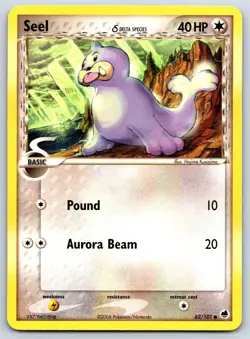 Seel - EX Dragon Frontiers 62/101 Vintage Hajime Kusajima Pokemon TCG Card LP - Image 1