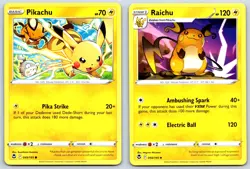 Pikachu/Raichu - Silver Tempest 049/050-195 Pokemon Card NM - Image 1