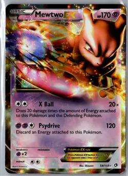 Mewtwo EX 54/113 Holo Ultra Rare Legendary Treasures Pokemon Near Mint - Image 1