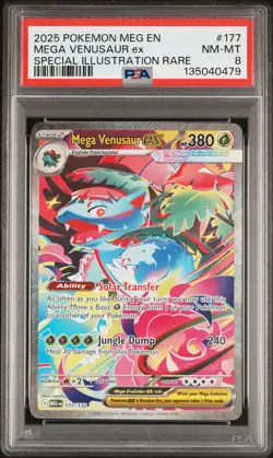 2025 POKEMON MEG EN-MEGA EVOLUTION #177 MEGA VENUSAUR EX PSA 8 - Image 1