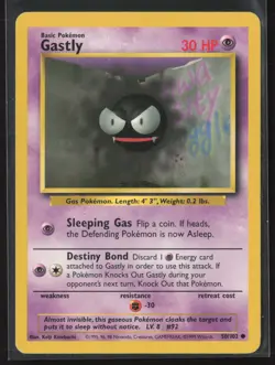 Gastly 50/102 Common Base Set Unlimited Pokemon Lightly Played - Image 1