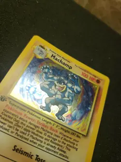 Vintage 1999 1st Edition Holo Rare Basic Pokemon Card 8/102 Machamp Never Played - Image 3