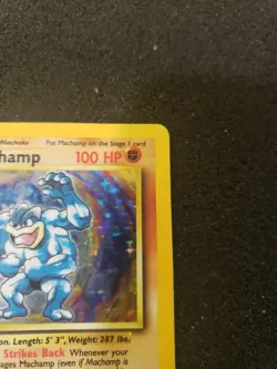 Vintage 1999 1st Edition Holo Rare Basic Pokemon Card 8/102 Machamp Never Played - Image 5