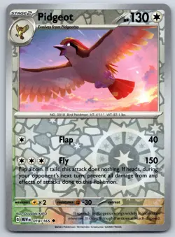 PIdgeot - Reverse Holo - Scarlet Violet 151 018/165 Pokemon Card NM - Image 1
