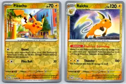 Pikachu/Raichu - Reverse Holo - Paldean Fates Pokemon TCG Card - Image 1