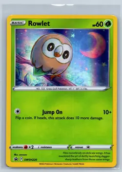 Rowlet - SWSH220 Black Star Promo Pokemon TCG Card - Image 1