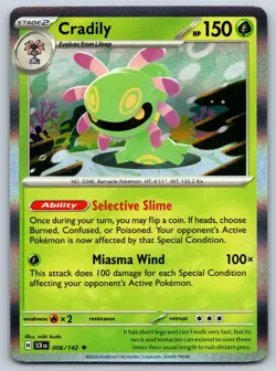 Cradily - Stellar Crown 006/142 Holo Rare Pokemon Card NM - Image 1