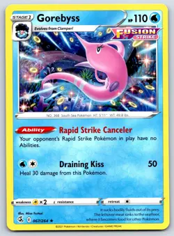 Gorebyss - Fusion Strike 067/264 Rare Pokemon Card NM - Image 1