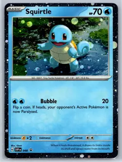 Squirtle - 151 Black Star Promo SVP 048 HD Cosmos Holo Pokemon TCG Card - Image 1