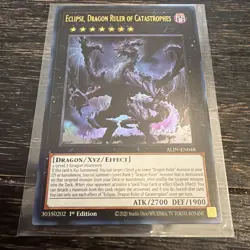 Yugioh Eclipse, Dragon Ruler of Catastrophes ALIN-EN048 Ultra Rare NM 1st Ed - Image 1