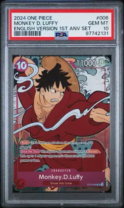 2024 One Piece English Version 1st Anniversary Set #006 Monkey D. Luffy PSA 10 - Image 1