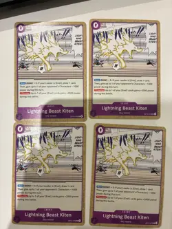 One Piece TCG OP15-076 Lightning Beast Kiten X4 Playset Adventure on KAM… Eng - Image 1