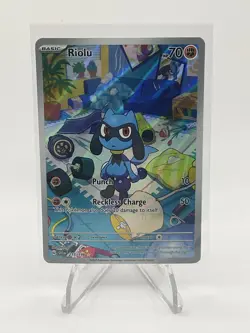 Riolu 215/198 Illustration Rare Scarlet & Violet Base Pokemon TCG Card MINT - Image 1