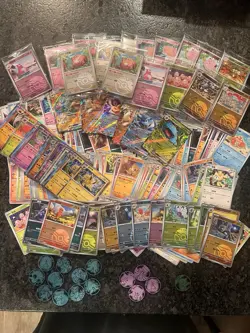 Pokemon Chinese 151c 250 card bulk lot! 19 pokeballs-6 ex- 20 holos- 16 promos￼ - Image 1