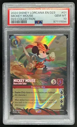 2024 Disney Lorcana Mickey Mouse - Brave Little Tailor Promos #01/D23 PSA 10 - Image 1