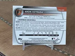 2025 Bowman - Chrome Prospect Autographs Aron Estrada Orange Shimmer 18/25 🔥🔥 - Image 3