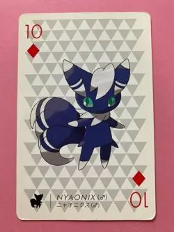 Pokemon X Nintendo Playing Card MEOWSTIC 10 of Diamonds Card 2013 Japanese - Image 1