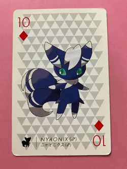 Pokemon X Nintendo Playing Card MEOWSTIC 10 of Diamonds Card 2013 Japanese - Image 3