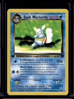 2000 Pokemon Team Rocket First Edition Dark Wartortle #46/82 - Image 1