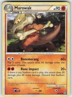 Marowak 44/102 Uncommon HGSS Triumphant Pokemon Non-Holo Moderately Played - Image 1