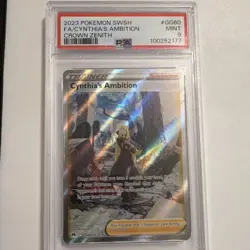 Pokemon Cynthia's Ambition Full Art Holo PSA 9 GG60/GG70 Crown Zenith 2023 - Image 1