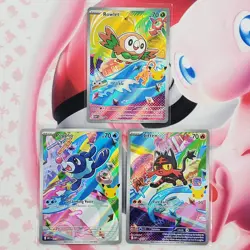 Rowlett 043 + Litten 044 + Popplio 045 - First Partner Pokemon Cards #L567 - Image 1