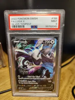 2022 Pokemon Silver Tempest PSA 9 LUGIA V Full Art #186 Mint Rare SWSH TCG - Image 1