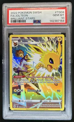 2022 Pokemon Brilliant Stars Jolteon Trainer Gallery Full Art #TG04/TG30 PSA 10 - Image 1