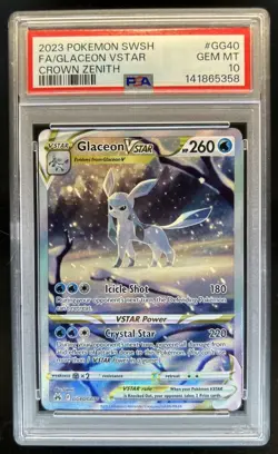 2023 Pokemon SWSH Crown Zenith Glaceon VST Galarian Gallery #GG40/GG70 PSA 10 - Image 1