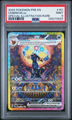 2025 POKEMON PRE EN-SPECIAL ILLUSTRATION RARE #161 UMBREON EX PSA 9 - Image 1