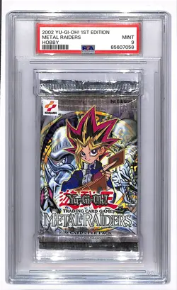 2002 Yu-Gi-Oh! Metal Raiders 1st Edition Sealed Hobby Pack PSA 9 MINT - Image 1