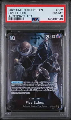 2025 ONE PIECE OP13-CARRYING ON HIS WILL ALTERNATE ART #082 FIVE ELDERS PSA 8 - Image 1
