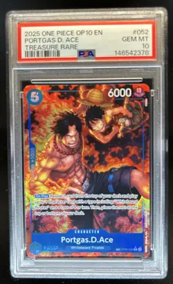 2025 One Piece Royal Blood Portgas D Ace Treasure Rare #OP08-052 PSA 10 GEM MINT - Image 1