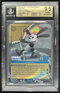 2024 Disney Lorcana Azurite Sea Oswald - The Lucky Rabbit Promos #06/D23 BGS 9.5 - Image 1