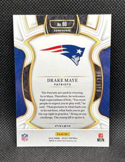 DRAKE MAYE Blue 075/249 - 2025 Panini Select - New England Patriots #80 - Image 2
