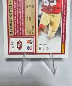 George Kittle Blue Cracked Ice 1/15 First On Print 2025 Optic Prizm SSP 49ers - Image 5