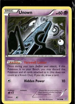 Pokemon Unown 30/98 Ancient Origins Non Holo Common 2 Card Lot LP - Image 1