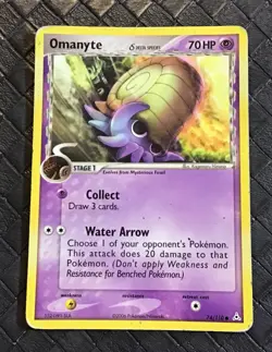 POKEMON CARD OMANYTE 74/110 EX Holon Phantoms common non-holo LP+ - Image 1