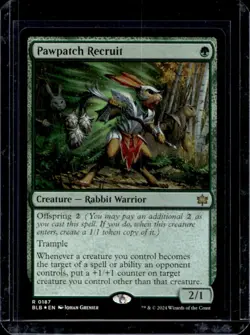 2024 Magic MTG Bloomburrow Pawpatch Recruit Foil #187 - Image 1